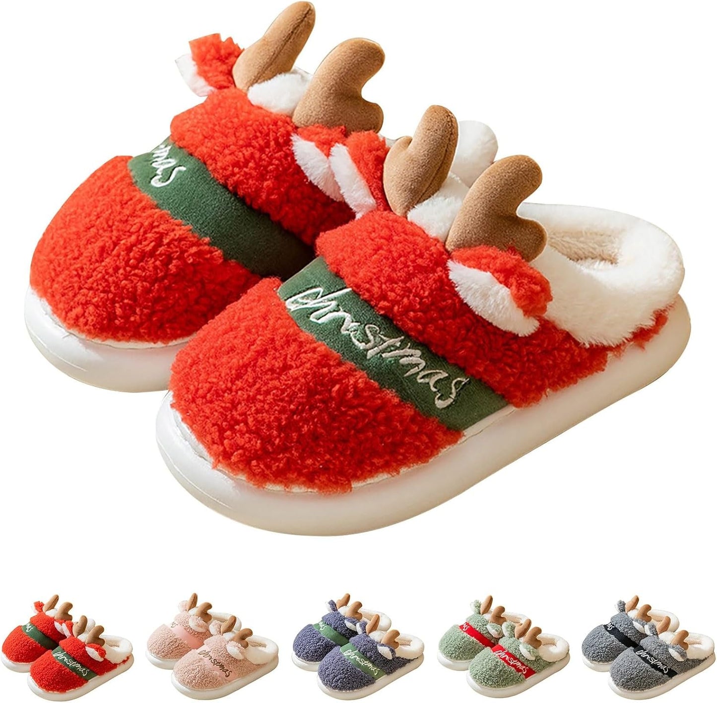 Christmas Fluffy, Warm and Cozy Slippers for Women and Men 