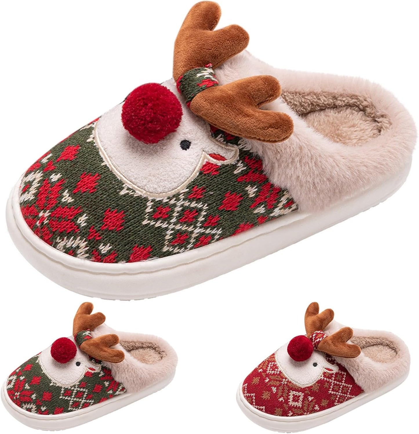 Christmas Fluffy, Warm and Cozy Slippers for Women and Men 